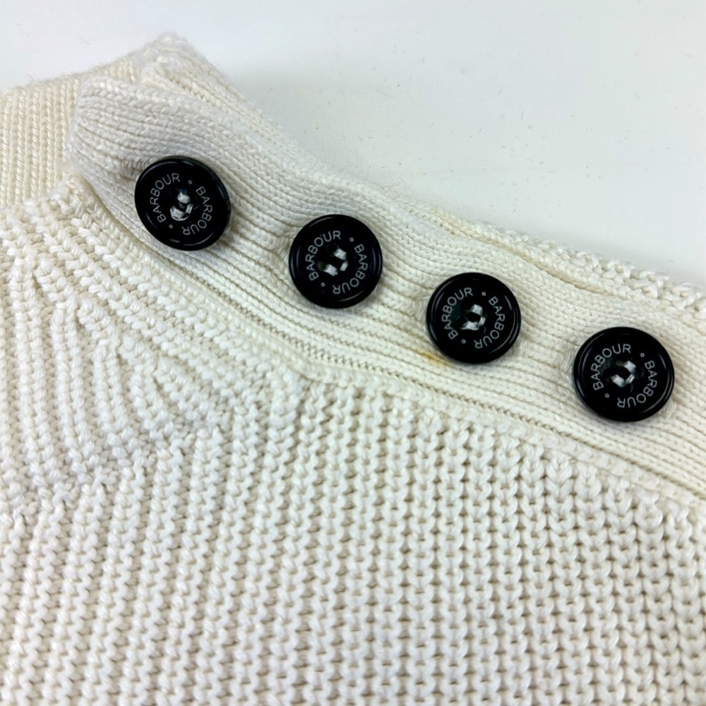 Barbour Shoreward Sweater striped cotton mock neck striped womens sweater Size 6 - Picture 4 of 10